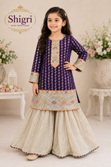 3D Embroidered 4-Sequence Garara Suit