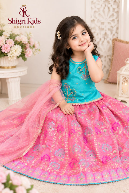 Baby Fancy Sharara Suit – Raw Silk Embroidered Party Wear