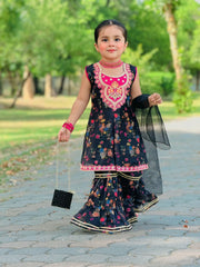 Banarasi Cotton Floral Gharara Set - 2
