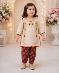 Khadi Fabric Gota Work Cord Style Suit