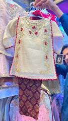 Khadi Fabric Gota Work Cord Style Suit - 2