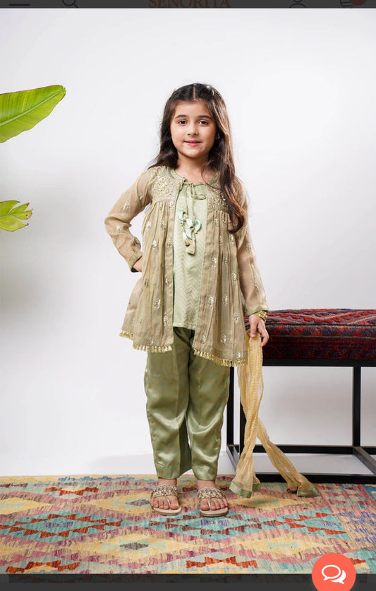 Mesori Gown with Block Print Inner