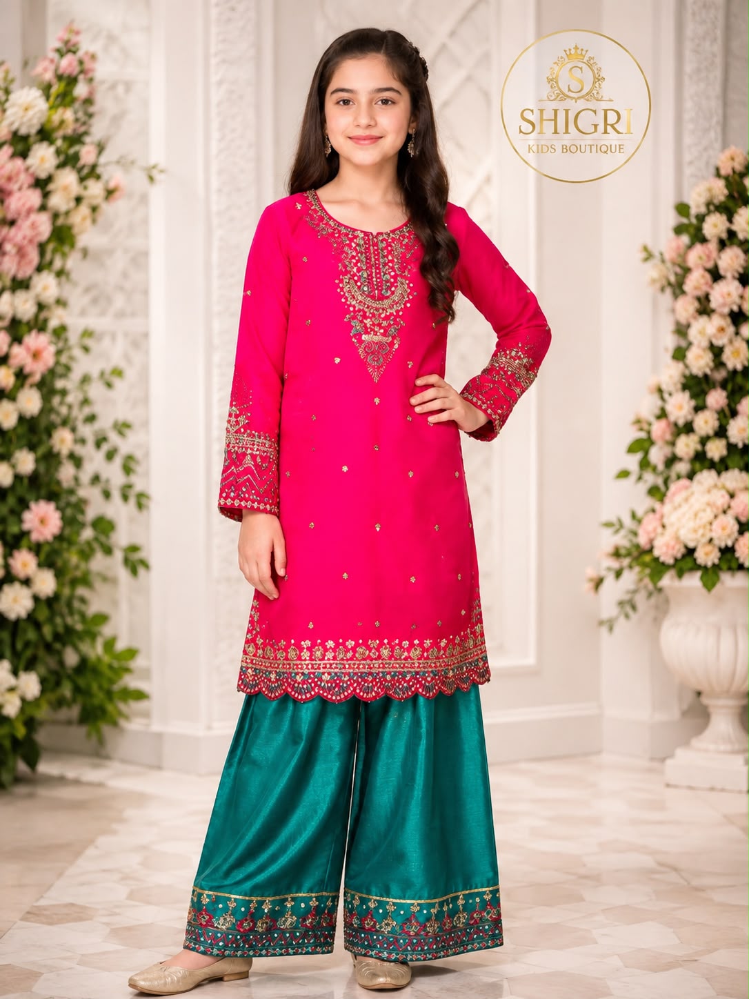 Shefoon Hand Embroidered Farshi Shalwaar Suit