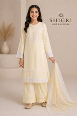 Pure Cotton Scallop Embroidered Suit