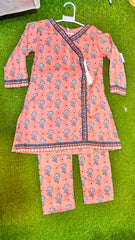 Peach Floral Print Wrap Suit - 2