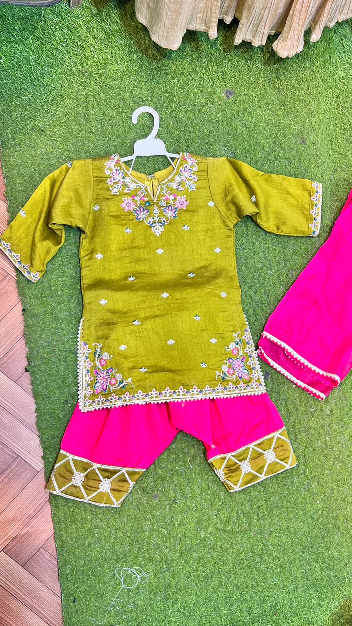 Russian Silk Embroidered Farshi Suit