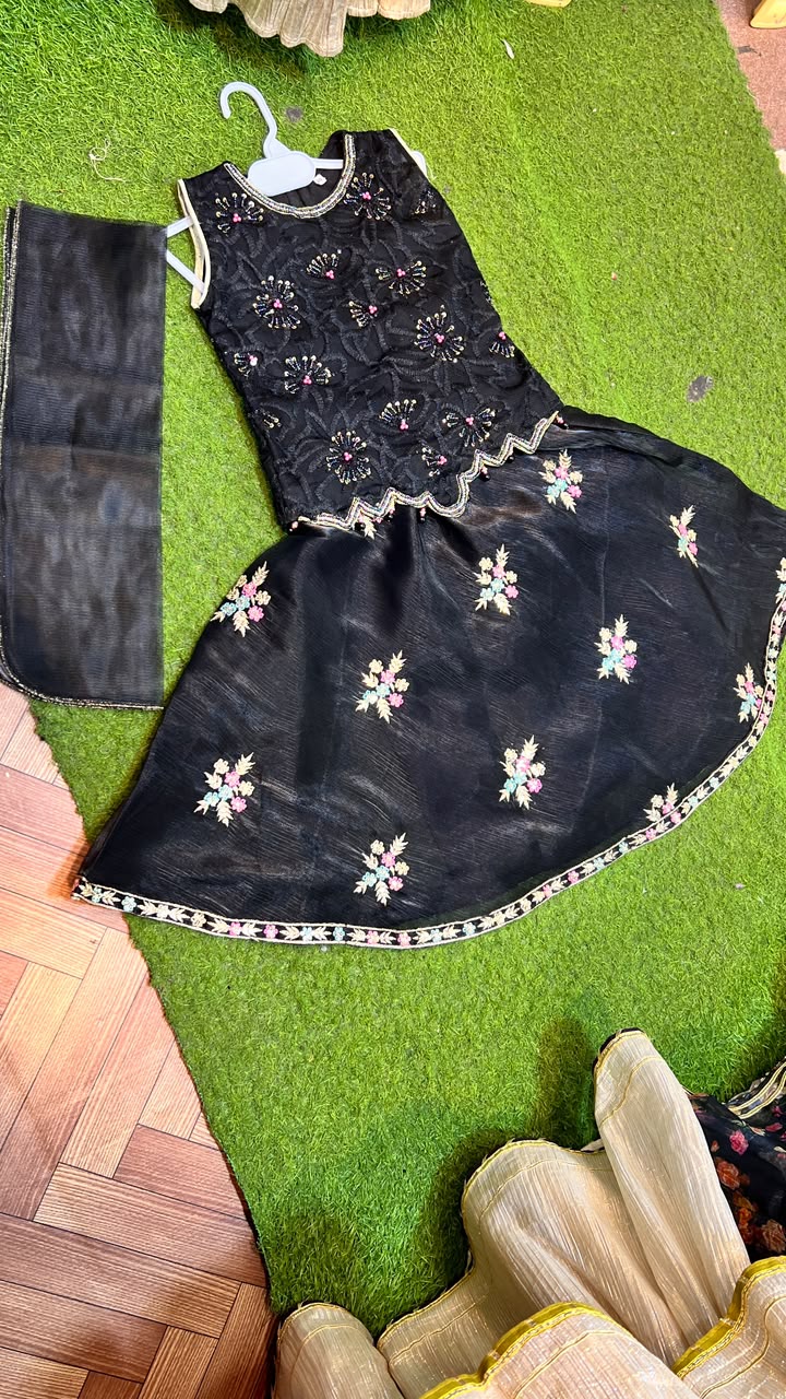 Khadi Net Choli Sharara Suit