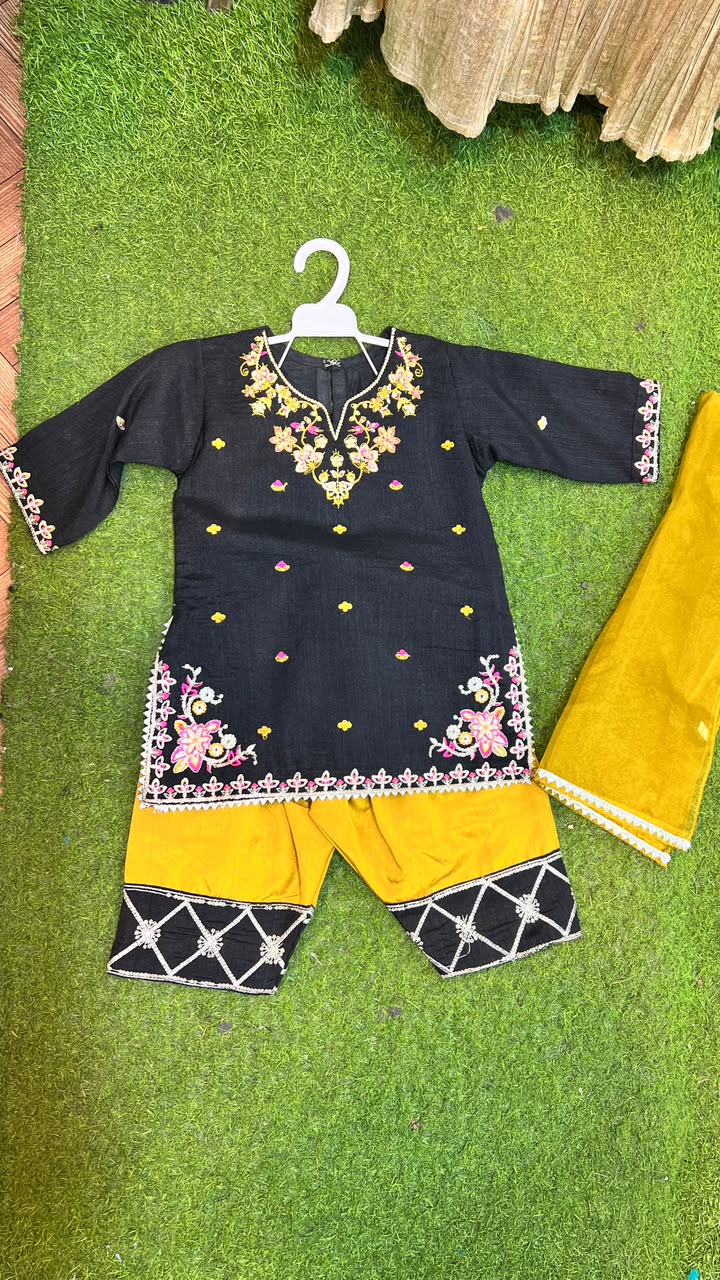 Russian Silk Embroidered Farshi Suit