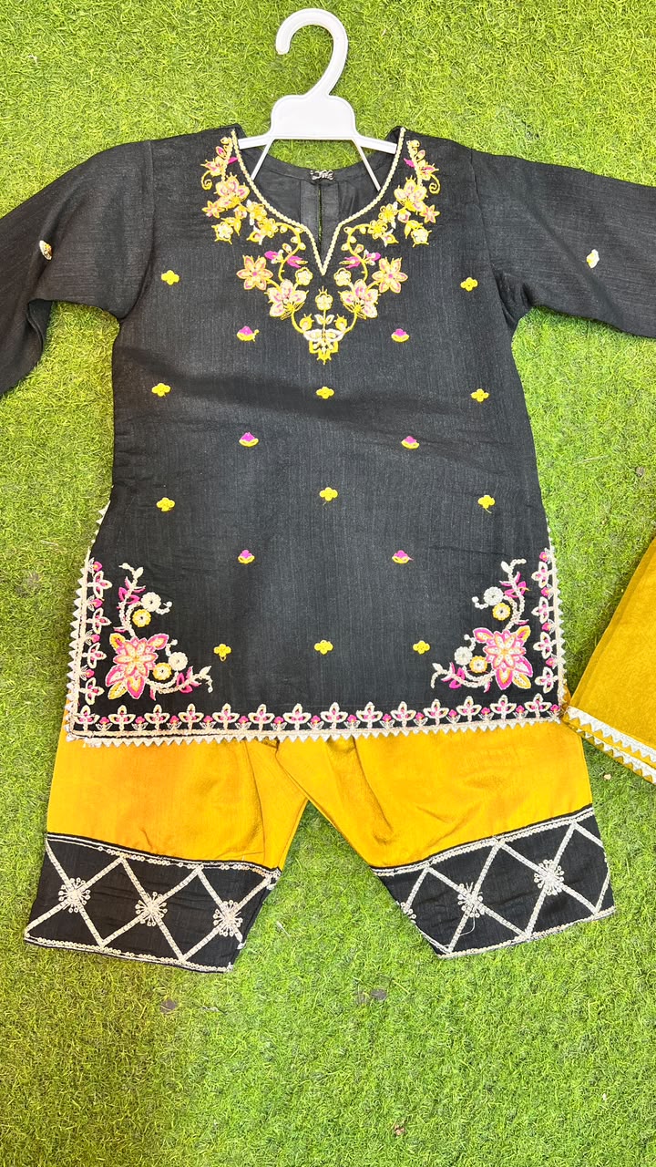 Russian Silk Embroidered Farshi Suit