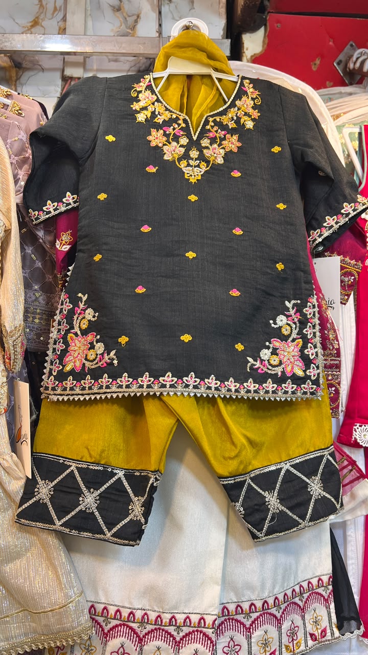Russian Silk Embroidered Farshi Suit