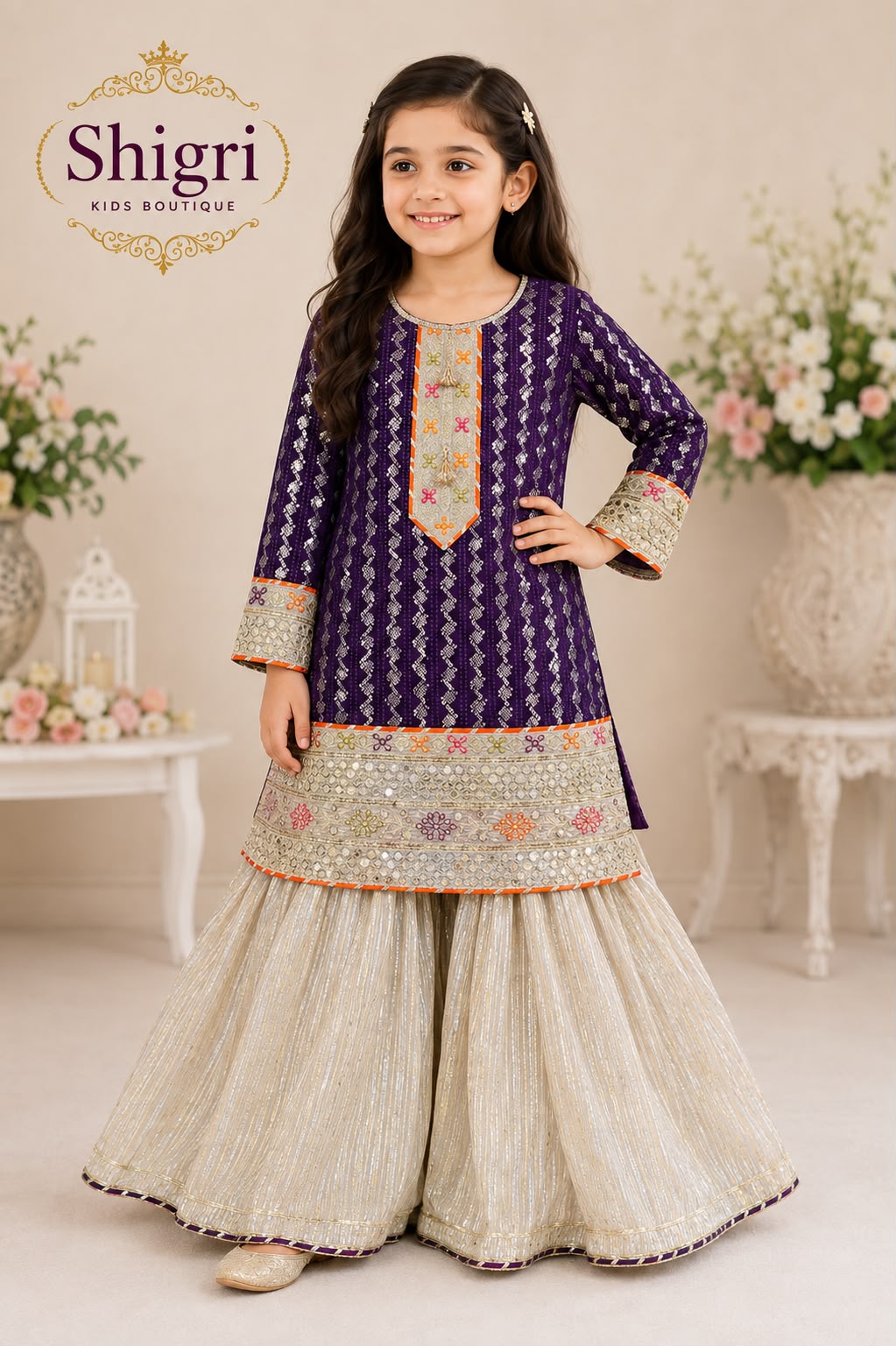 3D Embroidered 4-Sequence Garara Suit