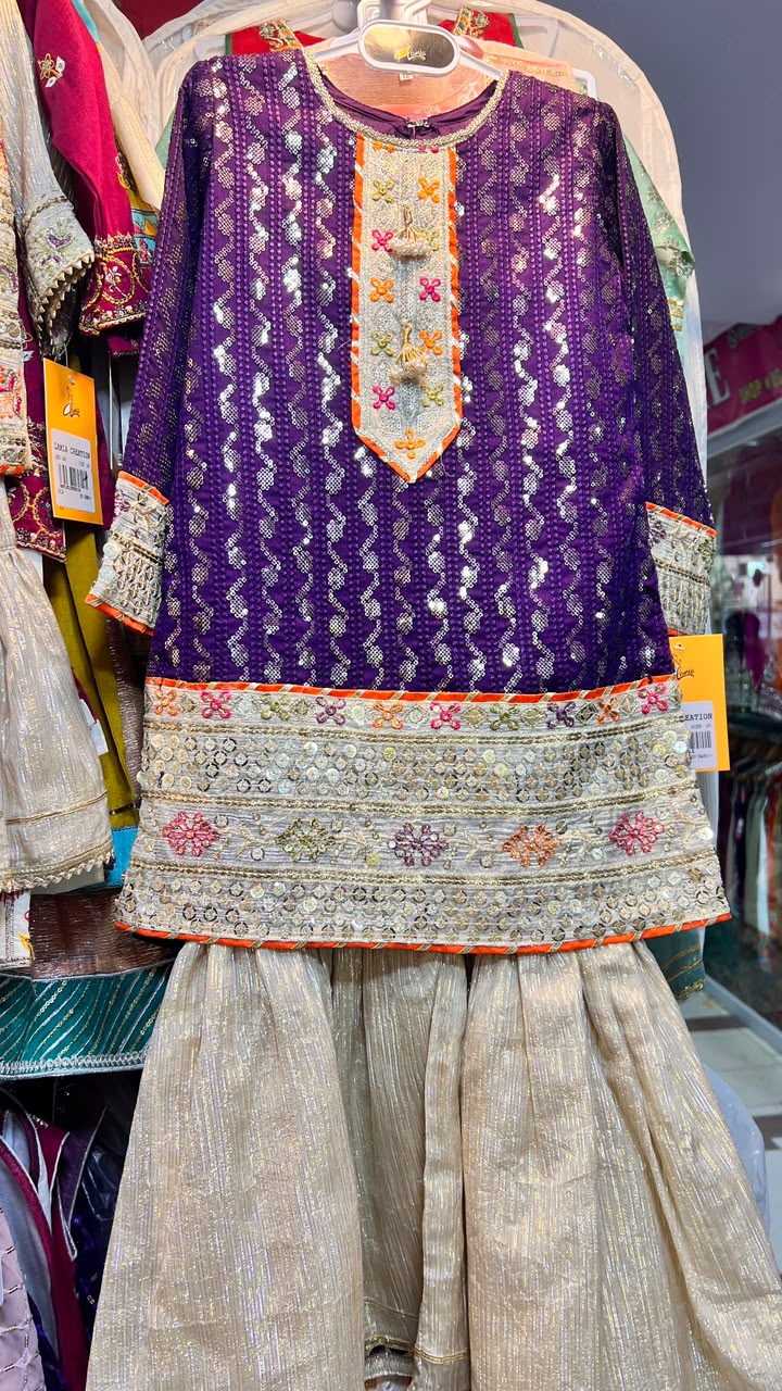 3D Embroidered 4-Sequence Garara Suit