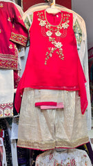 Pink Peplum Style Palazzo Suit