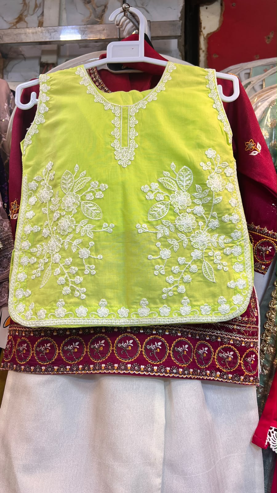 Pure Cotton Gol Daman Embroidered Suit