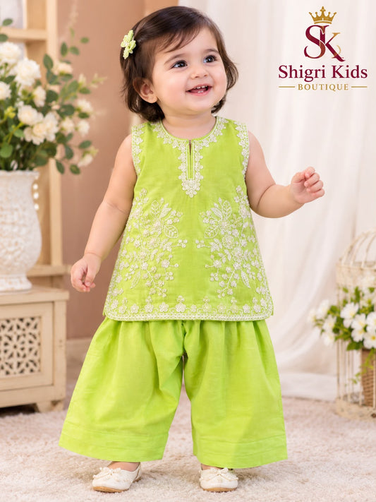 Pure Cotton Gol Daman Embroidered Suit