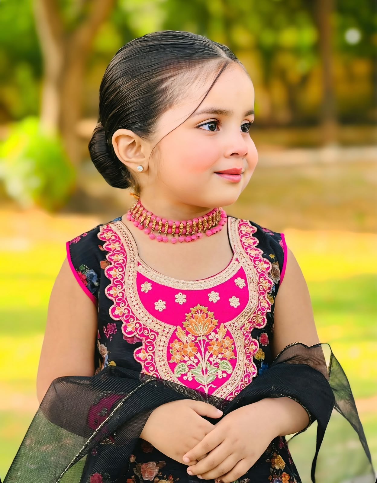 Banarasi Cotton Floral Gharara Set - 4