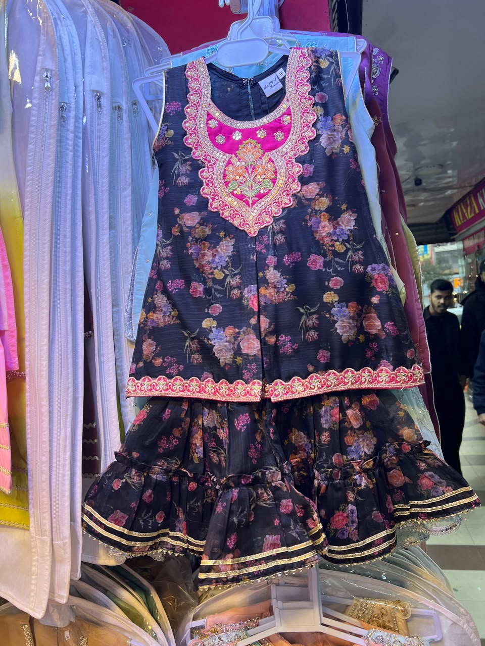 Banarasi Cotton Floral Gharara Set - 6