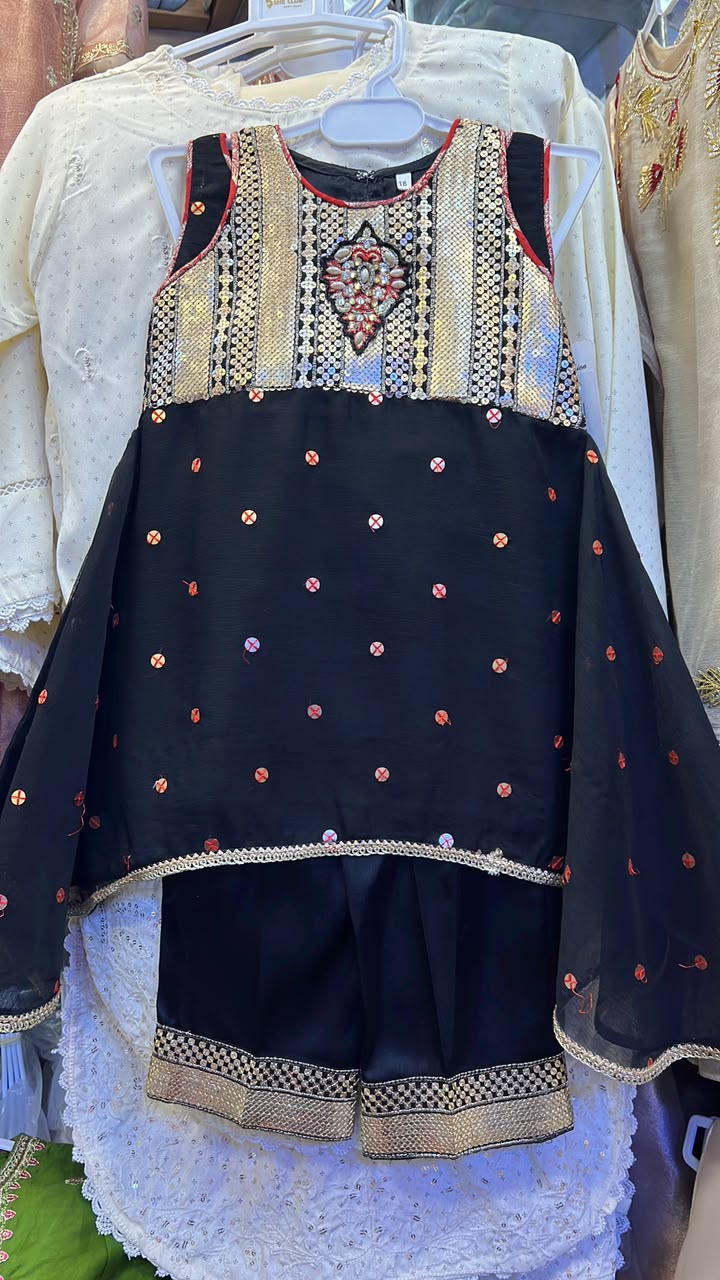 Metal Sequence Chiffon Suit - 4