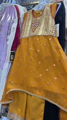 Metal Sequence Chiffon Suit - 2