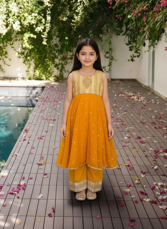 Metal Sequence Chiffon Suit