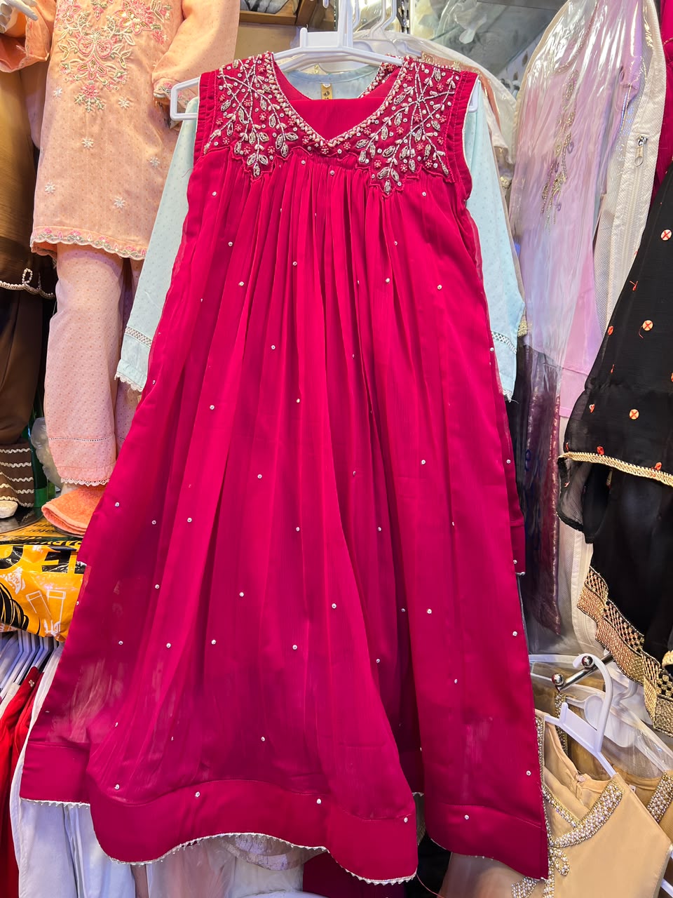 Jabla Style Chiffon Handwork Frock - 2