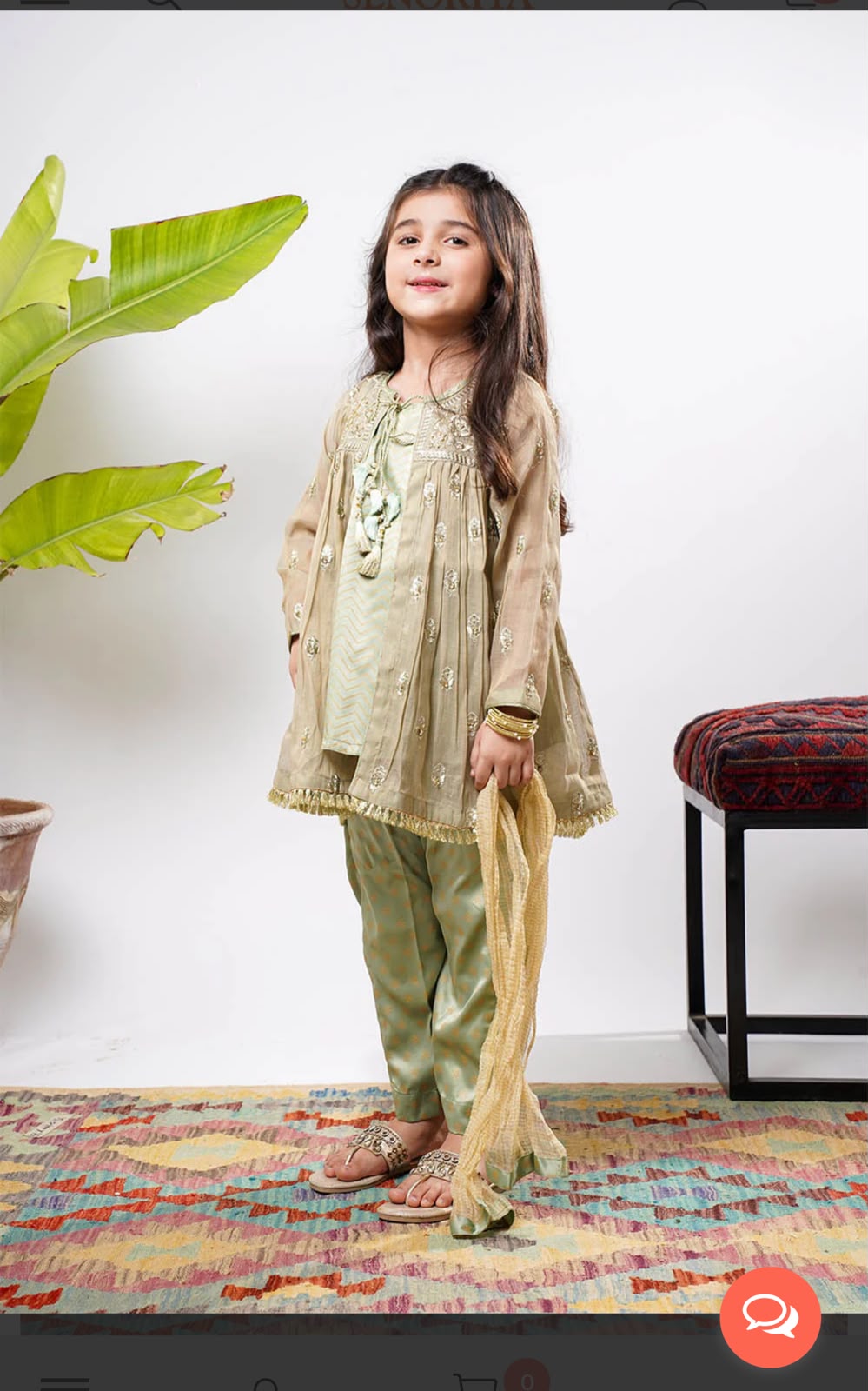 Mesori Gown with Block Print Inner - 4