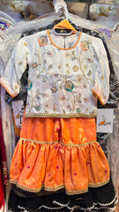 Orange Embroidered Gharara Set - 2
