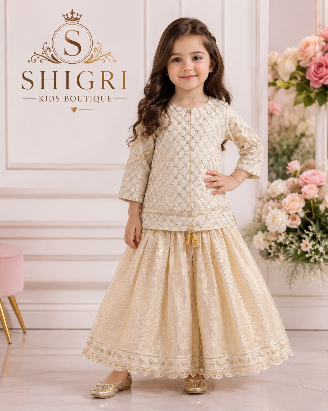 Baby Fancy Sequin Sharara Suit