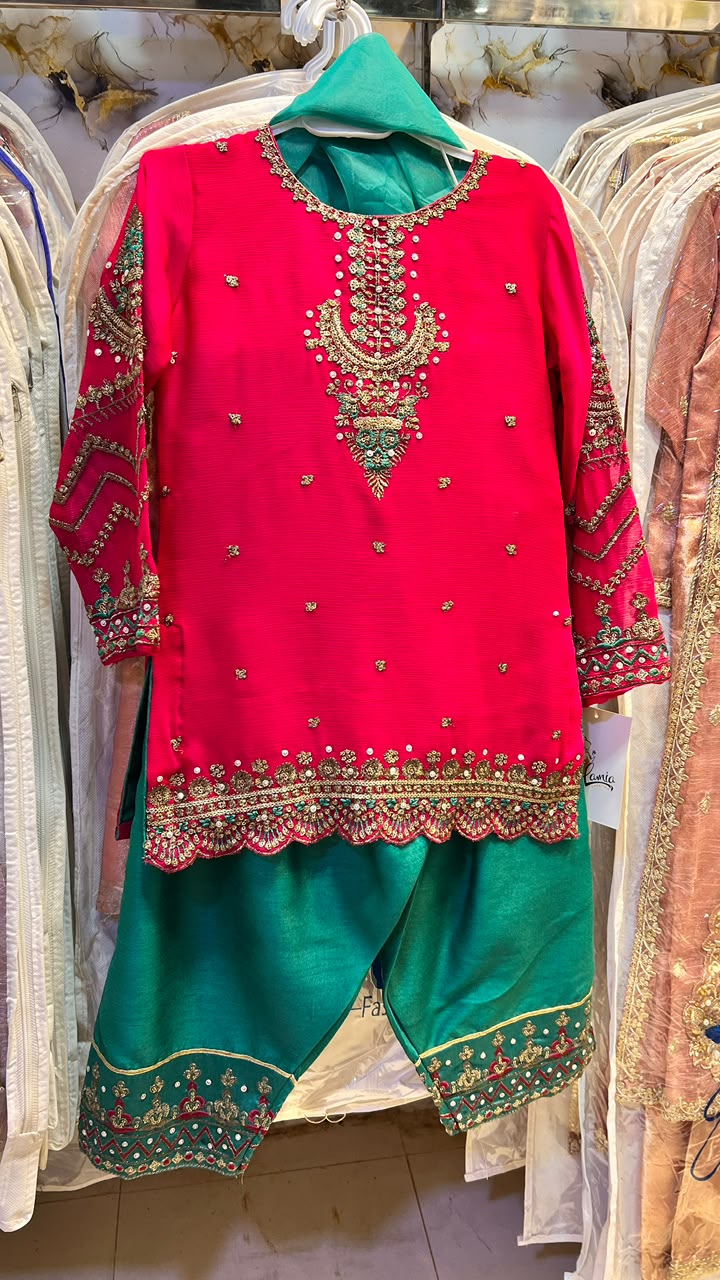 Shefoon Hand Embroidered Farshi Shalwaar Suit - 2