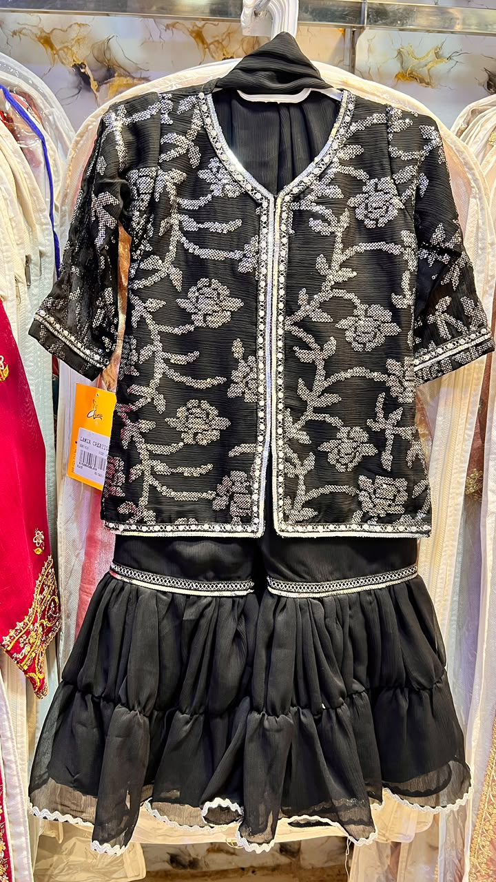 Metal Sequence Shefoon Garara Suit - 2