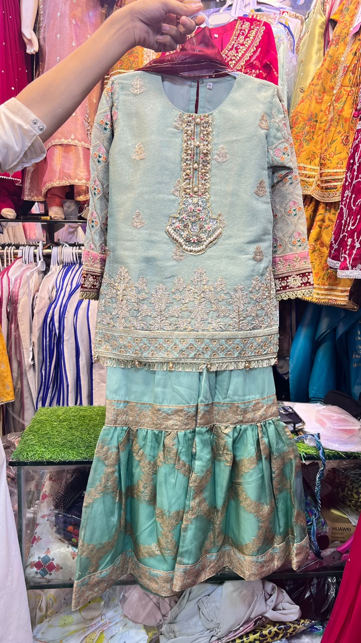 Khadi Fabric Garara Organza Suit - 3