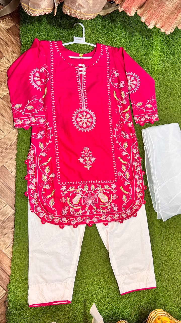 Rani Pink Cotton Suit - 2