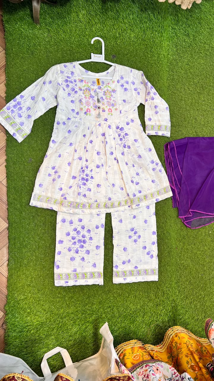 Bubble Cotton Lavender Suit - 2