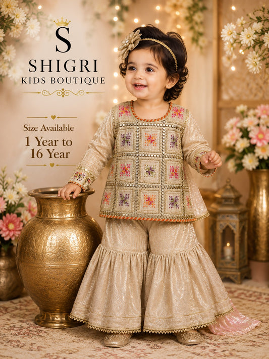 4-Sequence Mirror Work Garara Suit