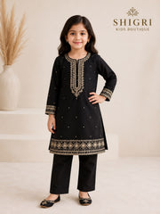 Black Pure Cotton 3-Piece Suit