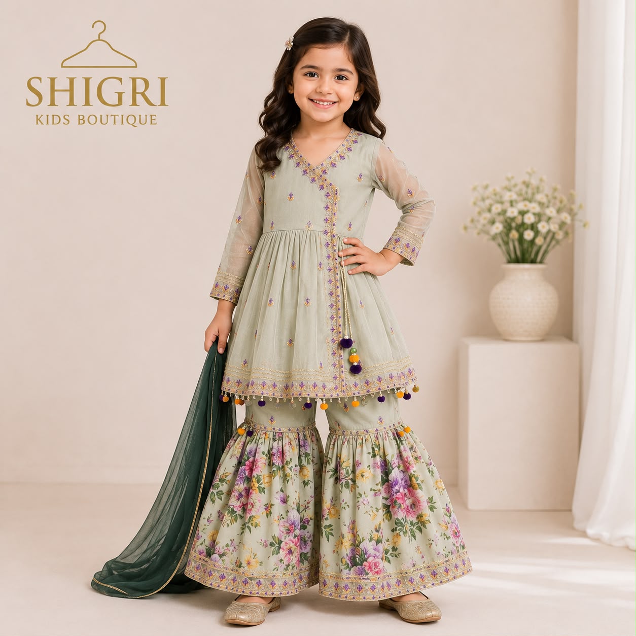 Angrakha Garara Style Suit - 2