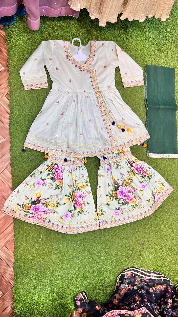 Angrakha Garara Style Suit - 3