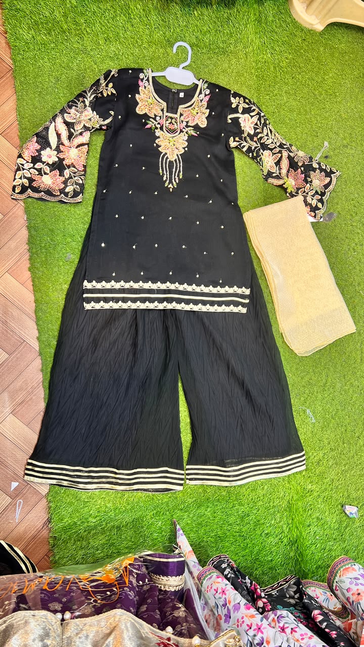 Sequence Work Crush Palazzo Suit - 5