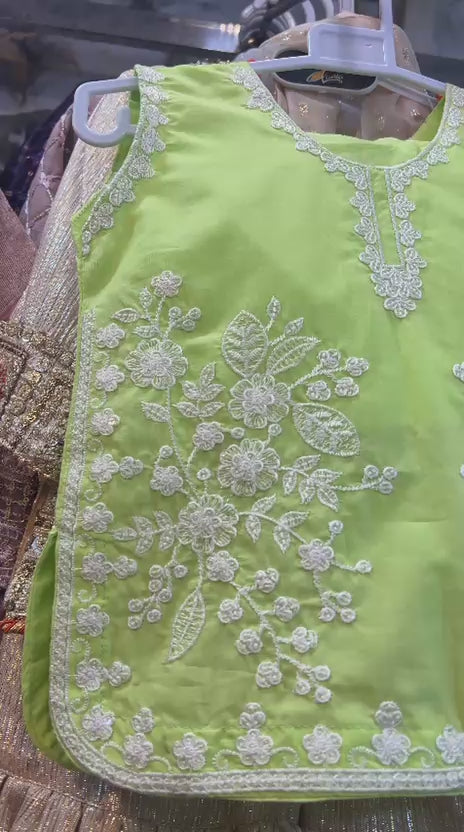Pure Cotton Gol Daman Embroidered Suit