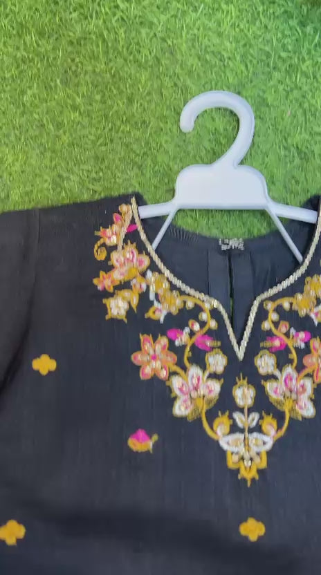 Russian Silk Embroidered Farshi Suit