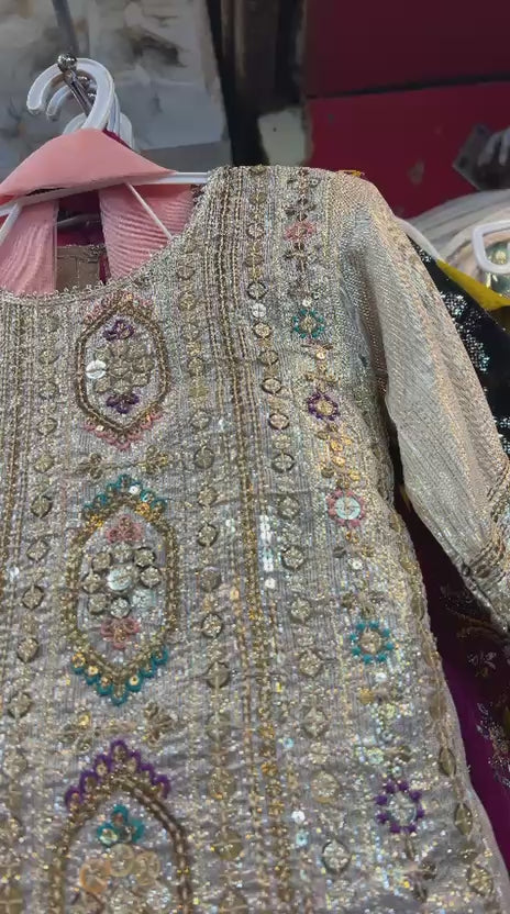 Khadi Fabric 4-Sequence Sharara Suit
