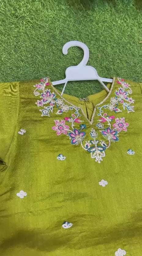 Russian Silk Embroidered Farshi Suit