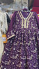 Purple Chiffon Computer Embroidered Frock